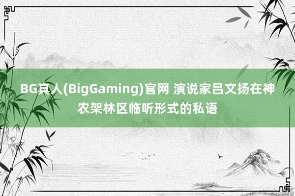 BG真人(BigGaming)官网 演说家吕文扬在神农架林区临听形式的私语