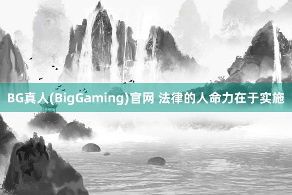 BG真人(BigGaming)官网 法律的人命力在于实施