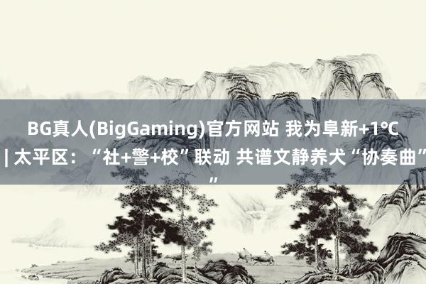 BG真人(BigGaming)官方网站 我为阜新+1℃ | 太平区：“社+警+校”联动 共谱文静养犬“协奏曲”