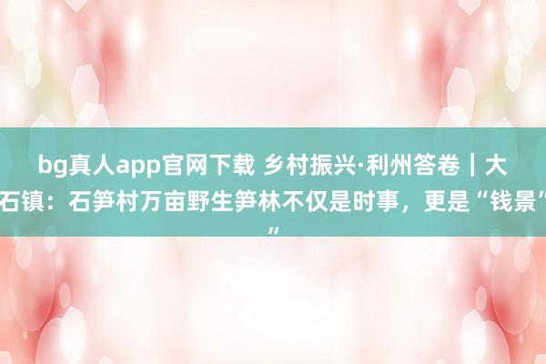 bg真人app官网下载 乡村振兴·利州答卷｜大石镇：石笋村万亩野生笋林不仅是时事，更是“钱景”