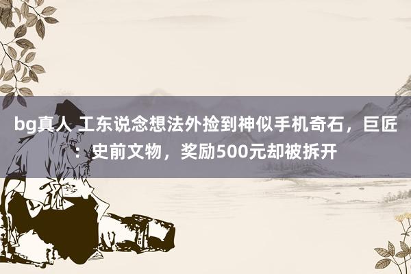 bg真人 工东说念想法外捡到神似手机奇石，巨匠：史前文物，奖励500元却被拆开