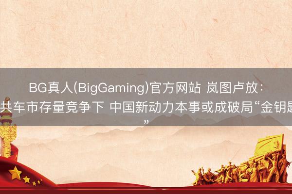 BG真人(BigGaming)官方网站 岚图卢放：公共车市存量竞争下 中国新动力本事或成破局“金钥匙”